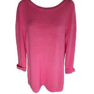 Christian Sirano Pink Knit Sweater Womens Boat Neckline Sz M